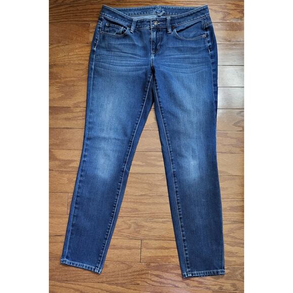 Loft Womens Modern Skinny Jeans Size 27/4 Blue Dark Wash Stretch - Picture 2 of 12